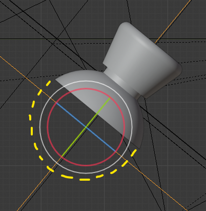 Positioning node for thumbstick rotation